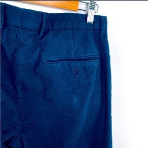 J.Crew Ludlow Slim Navy Blue Seersucker.      100% Cotton Size 31 x 32